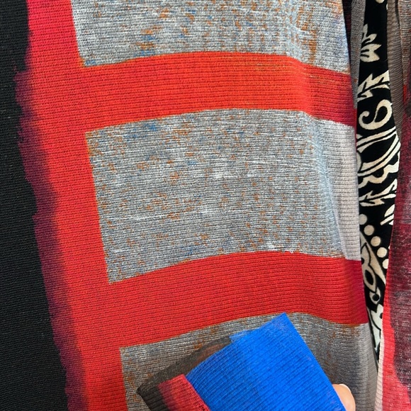 PETIT POIS BY VIVIANA G MESH DRESS multicolor stretch long sleeve midi size S - Picture 11 of 16